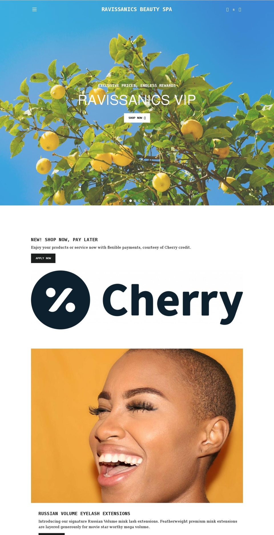 ravissanicsbeauty.com shopify website screenshot