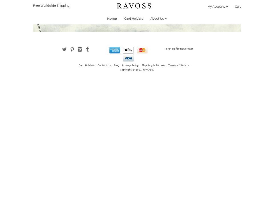 ravoss.com shopify website screenshot