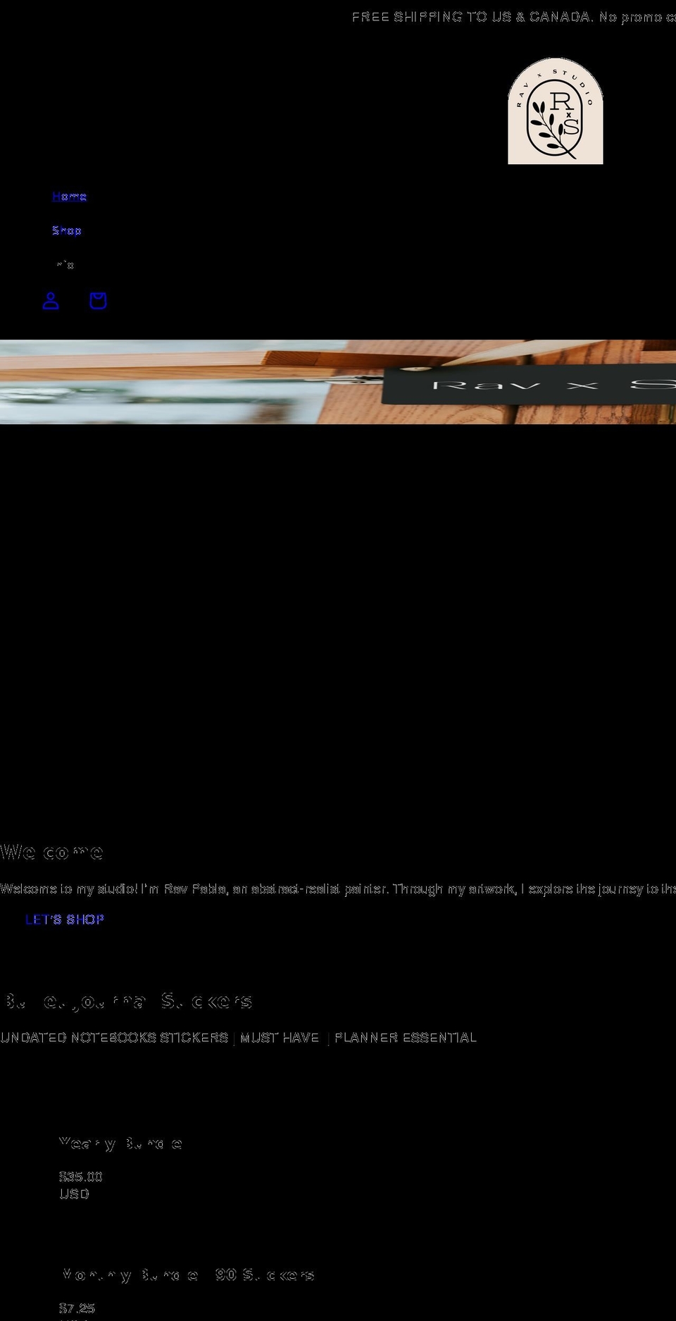 ravxstudio.com shopify website screenshot