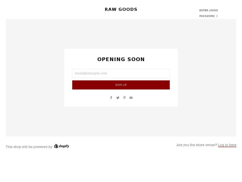 raw-goods.com — Shopify storefront screenshot