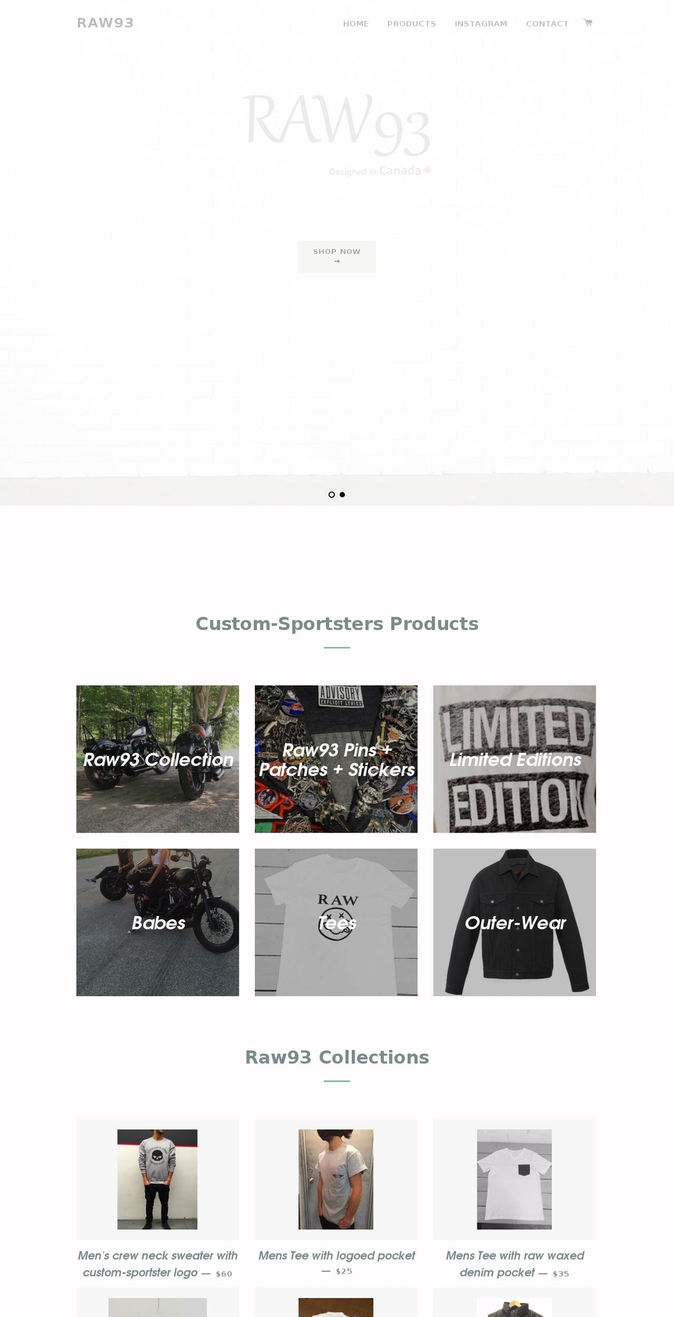 raw93.com shopify website screenshot