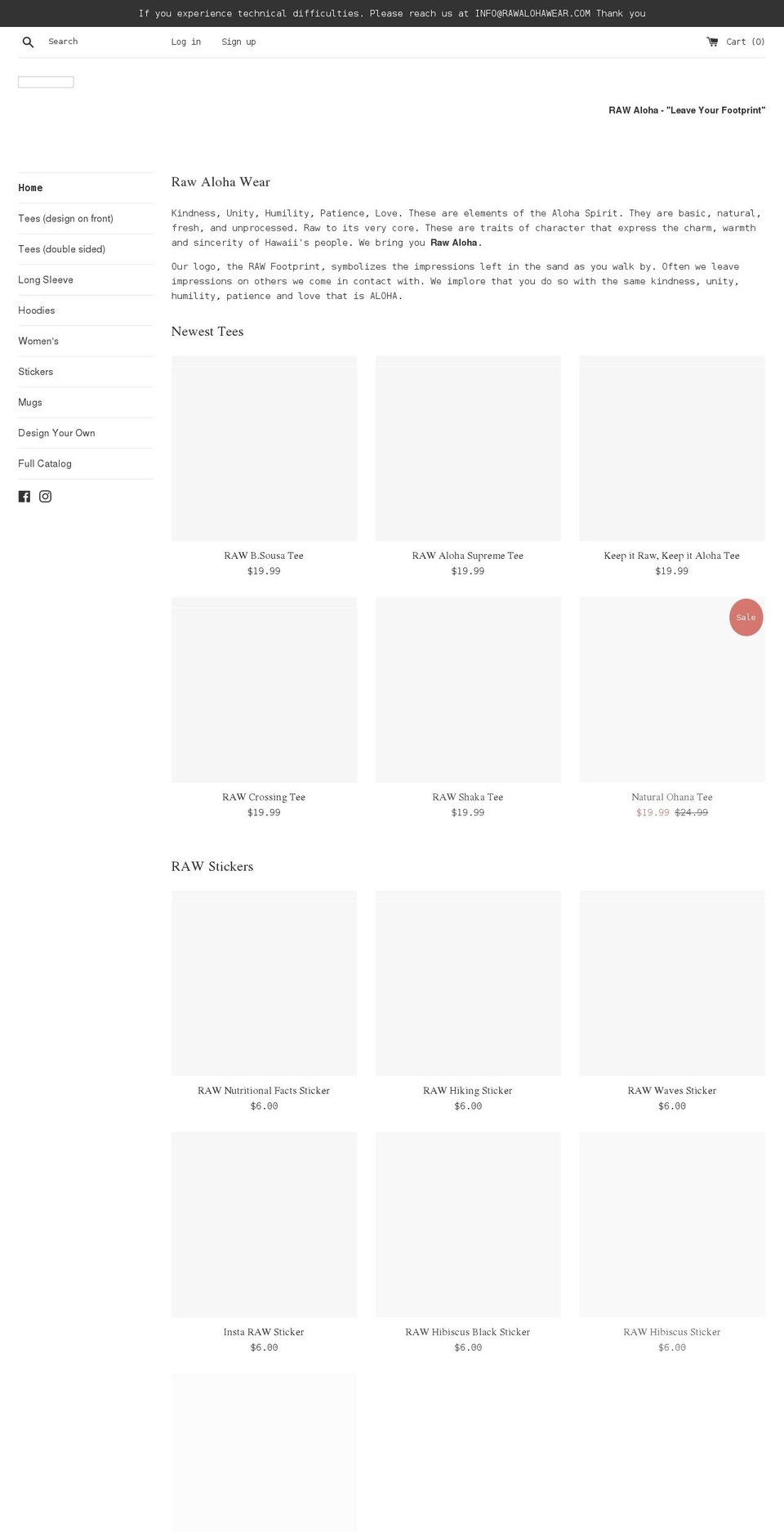 rawalohawear.com shopify website screenshot