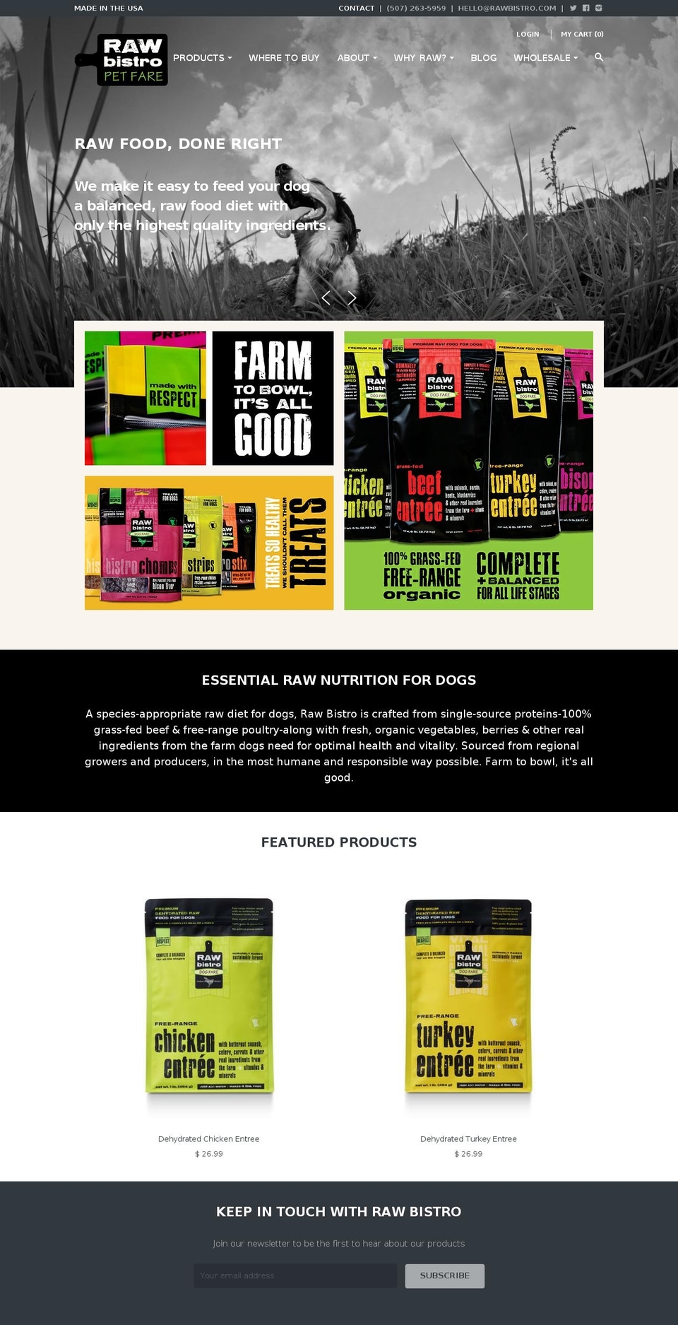 rawbistro.com shopify website screenshot