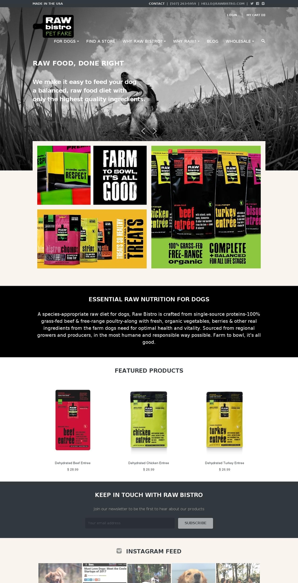 Raw Bistro New Footer Shopify theme site example rawbistroforpets.com