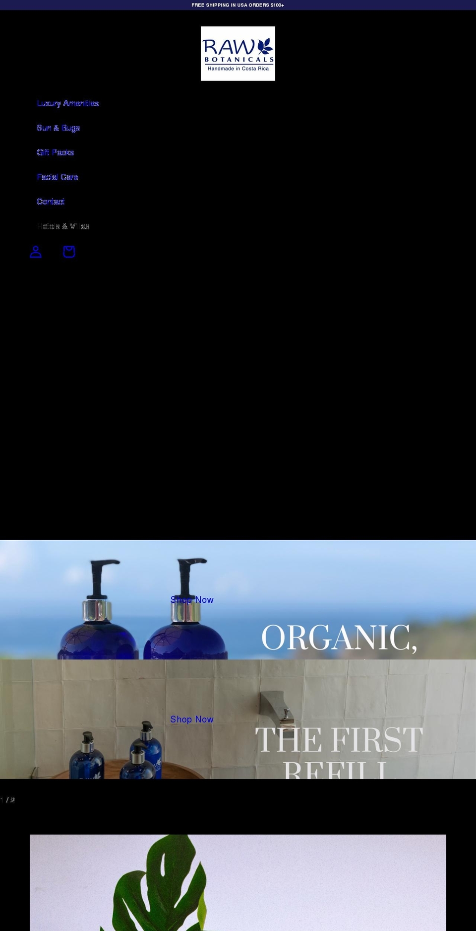 rawbotanicals.com shopify website screenshot