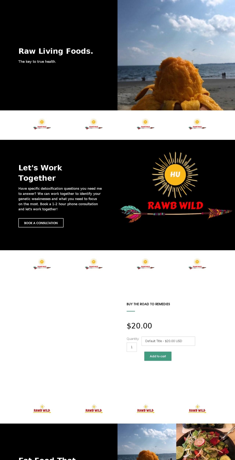 rawbwild.com — Shopify storefront screenshot