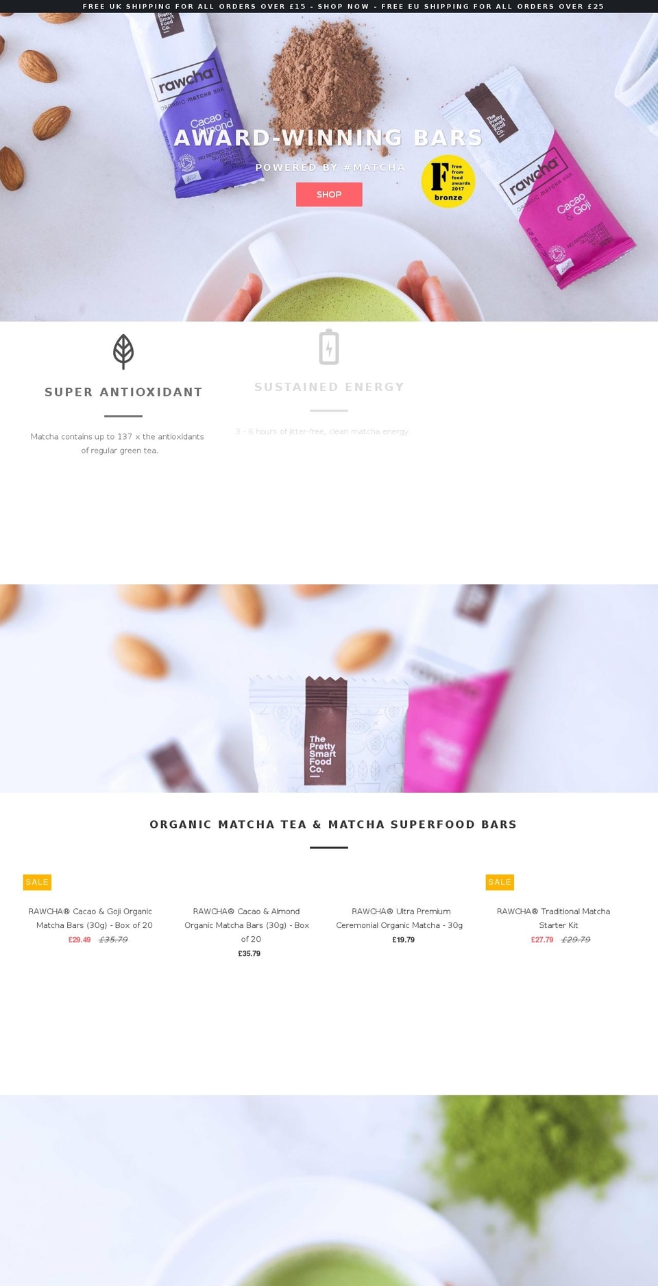 rawcha.com shopify website screenshot