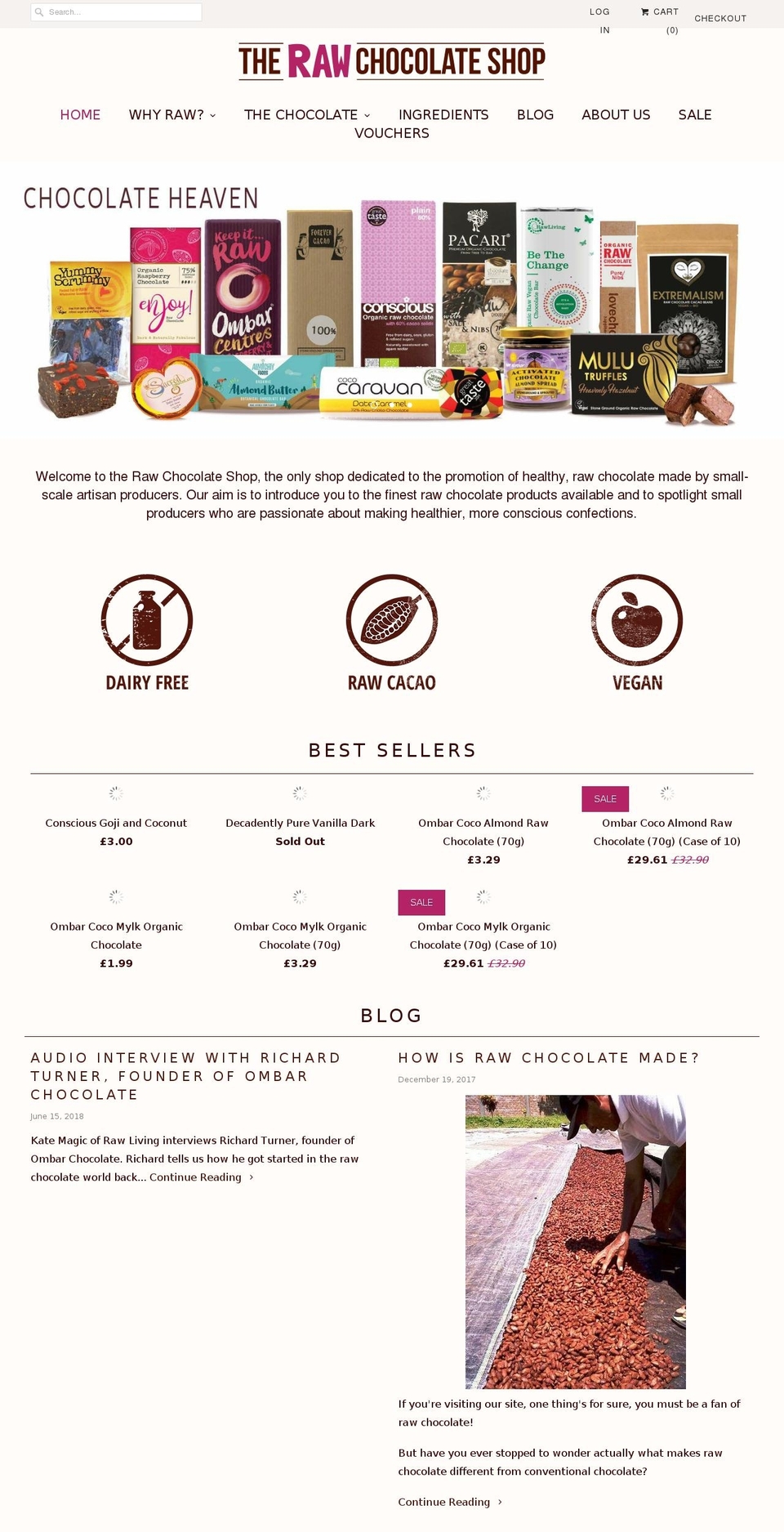 rawchocshop.com — Shopify storefront screenshot