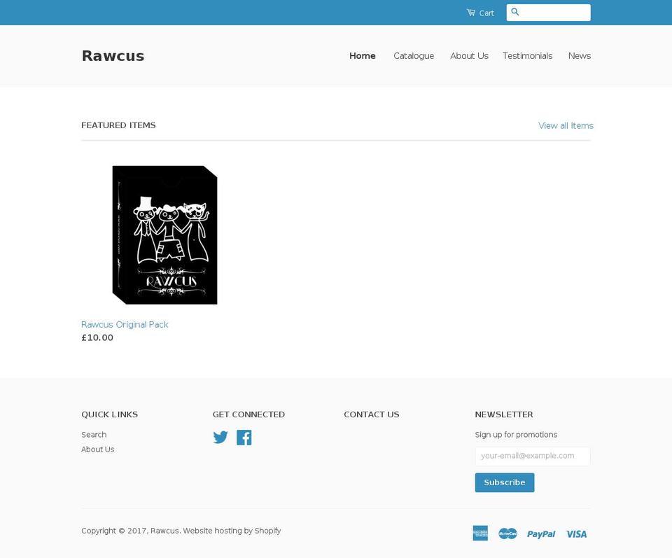 rawcus.com shopify website screenshot