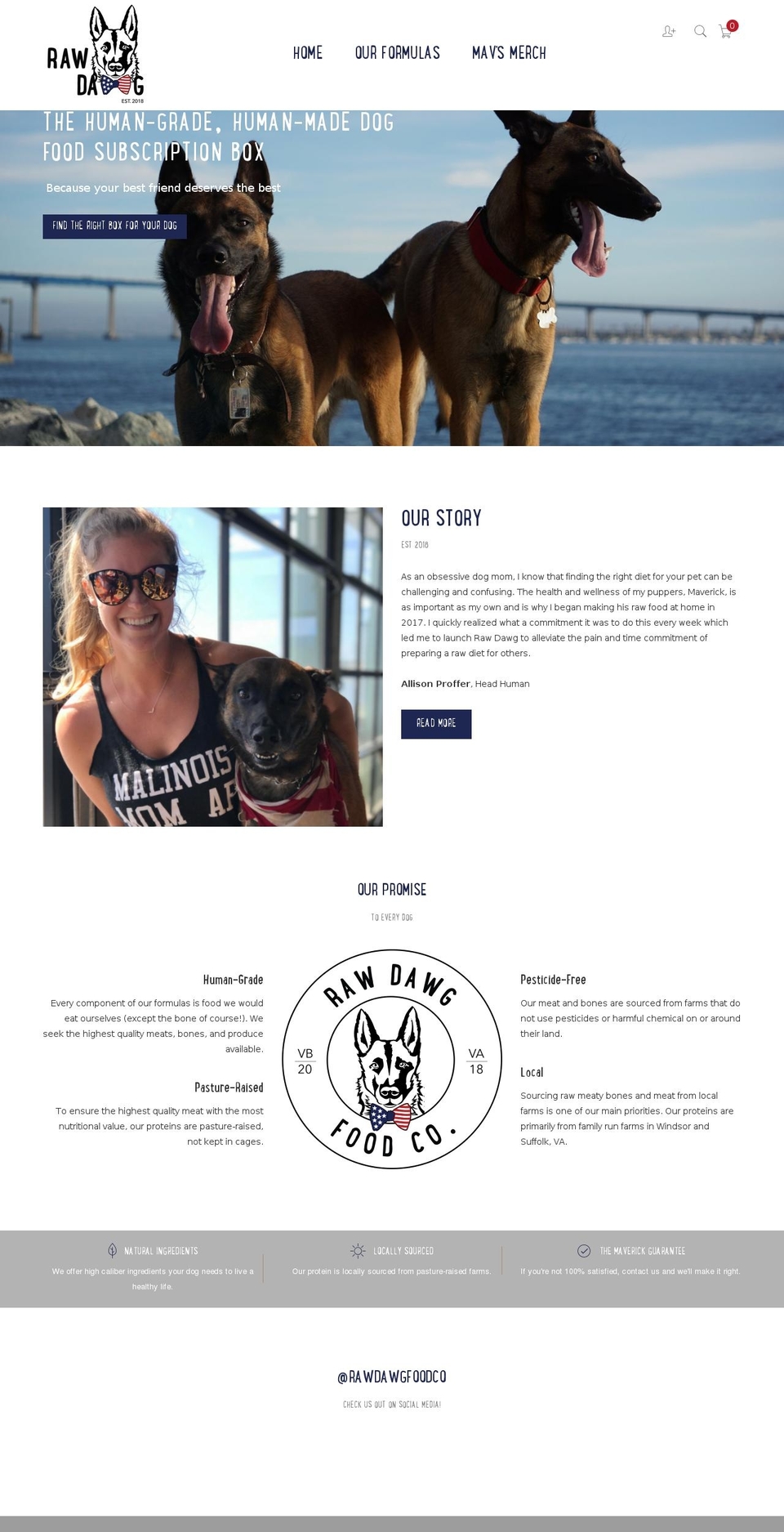 rawdawgfood.com — Shopify storefront screenshot