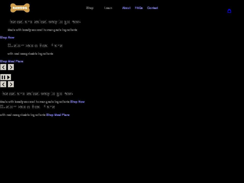 rawdogfoodcompany.com shopify website screenshot