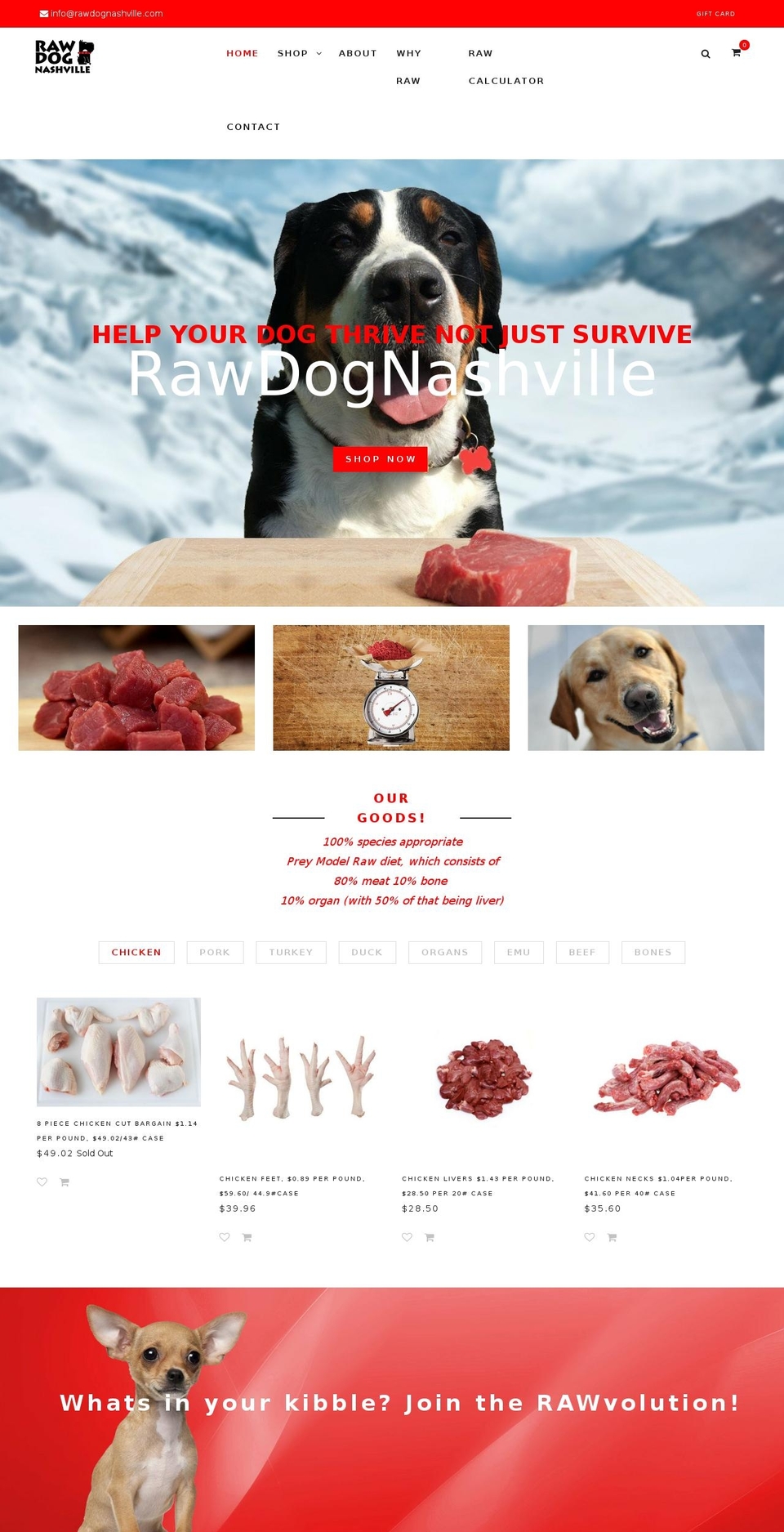 rawdognashville.com shopify website screenshot