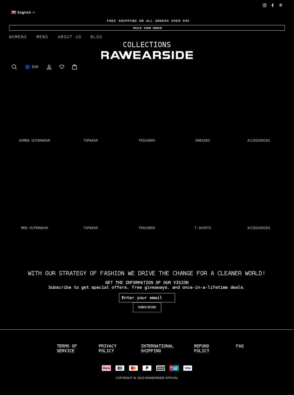 rawearside.com shopify website screenshot