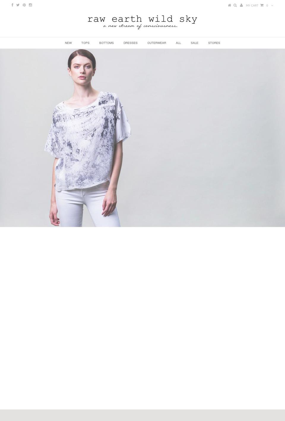 rawearthwildsky.com shopify website screenshot