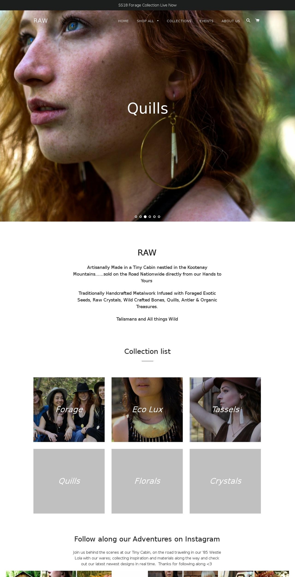 rawecojewelry.com — Shopify storefront screenshot
