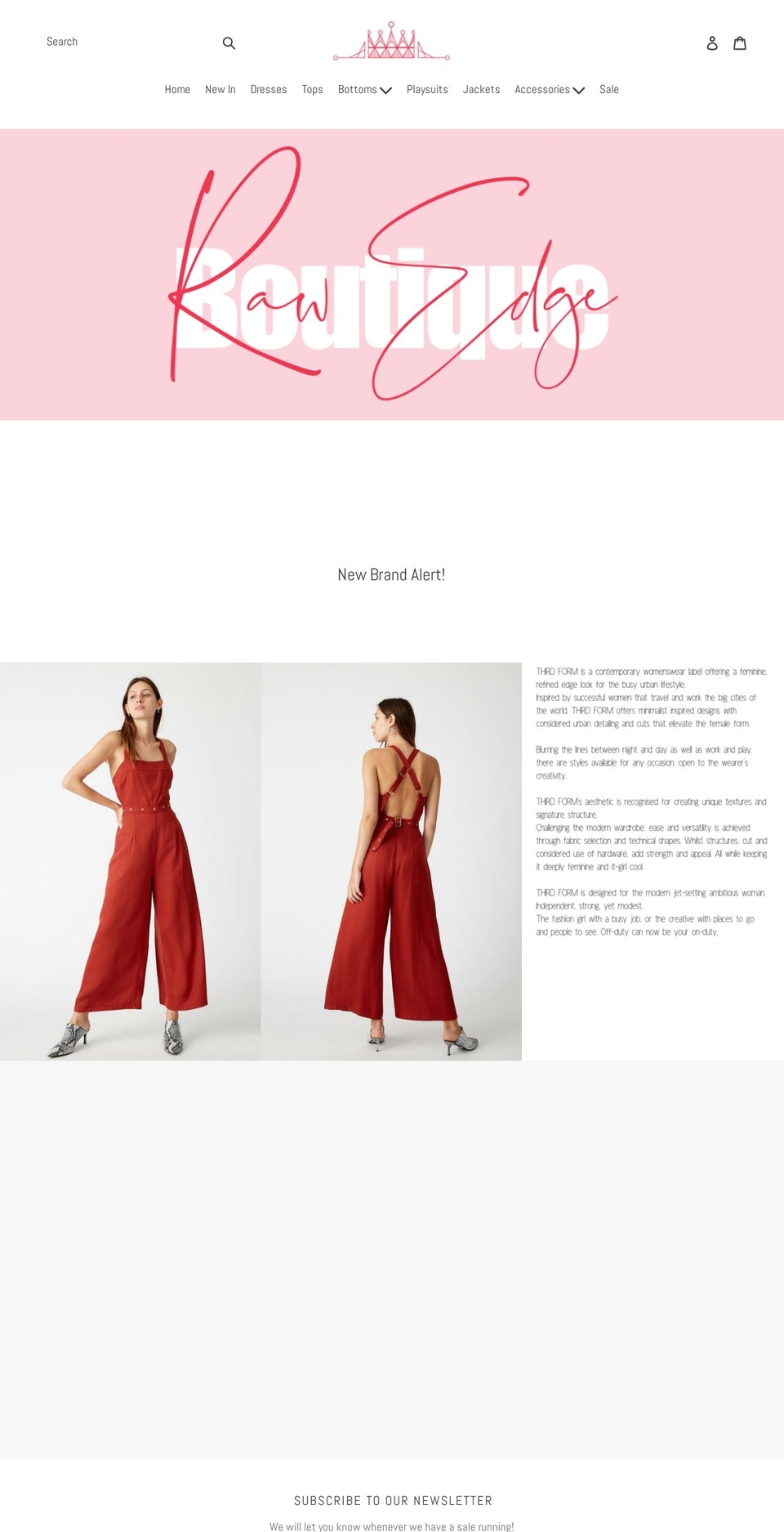 rawedgeboutique.com.au shopify website screenshot