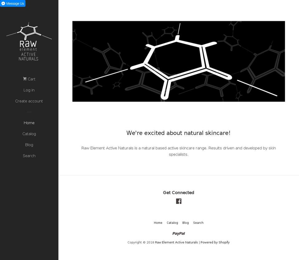 rawelementcosmetics.com — Shopify storefront screenshot