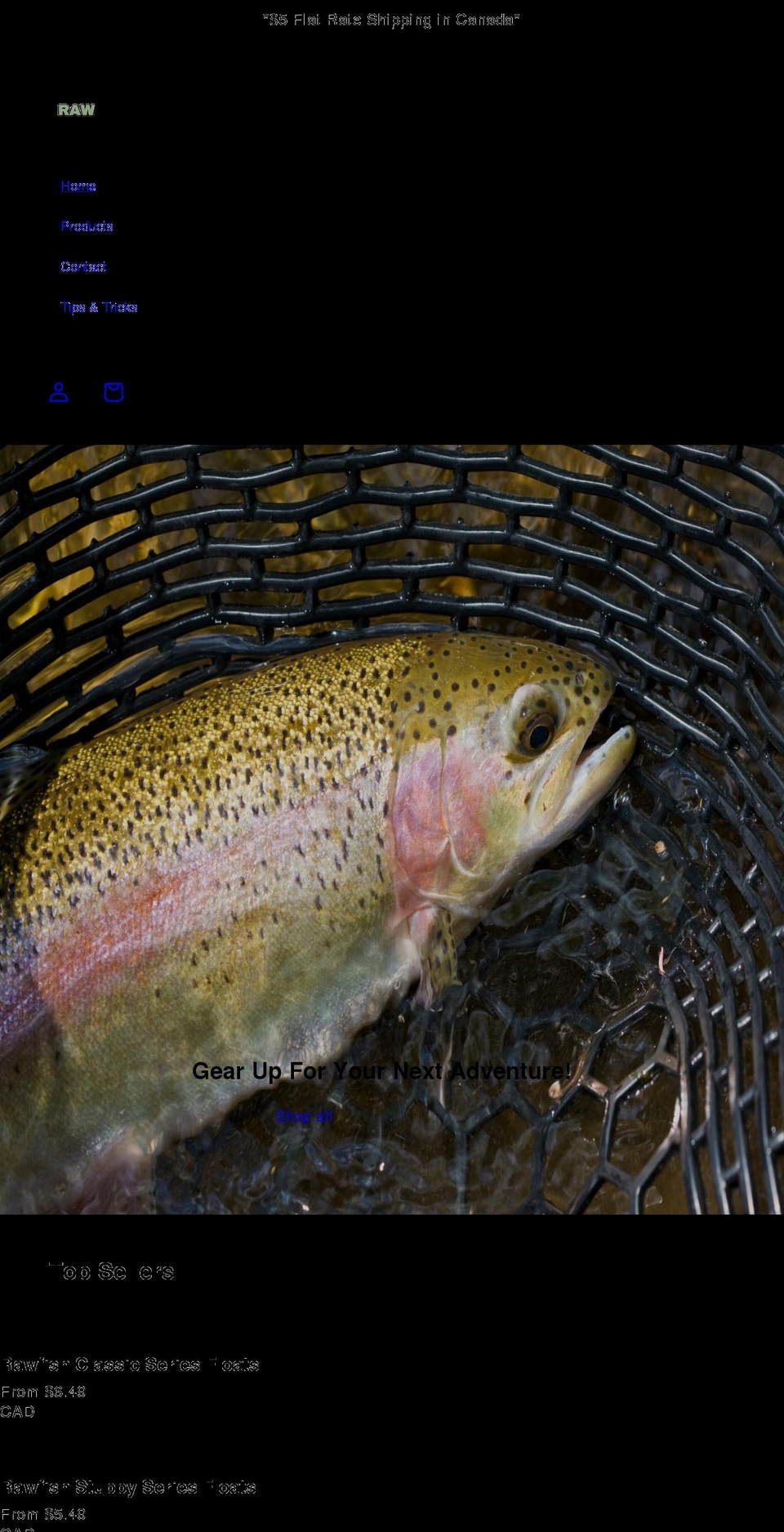 rawfish.ca shopify website screenshot
