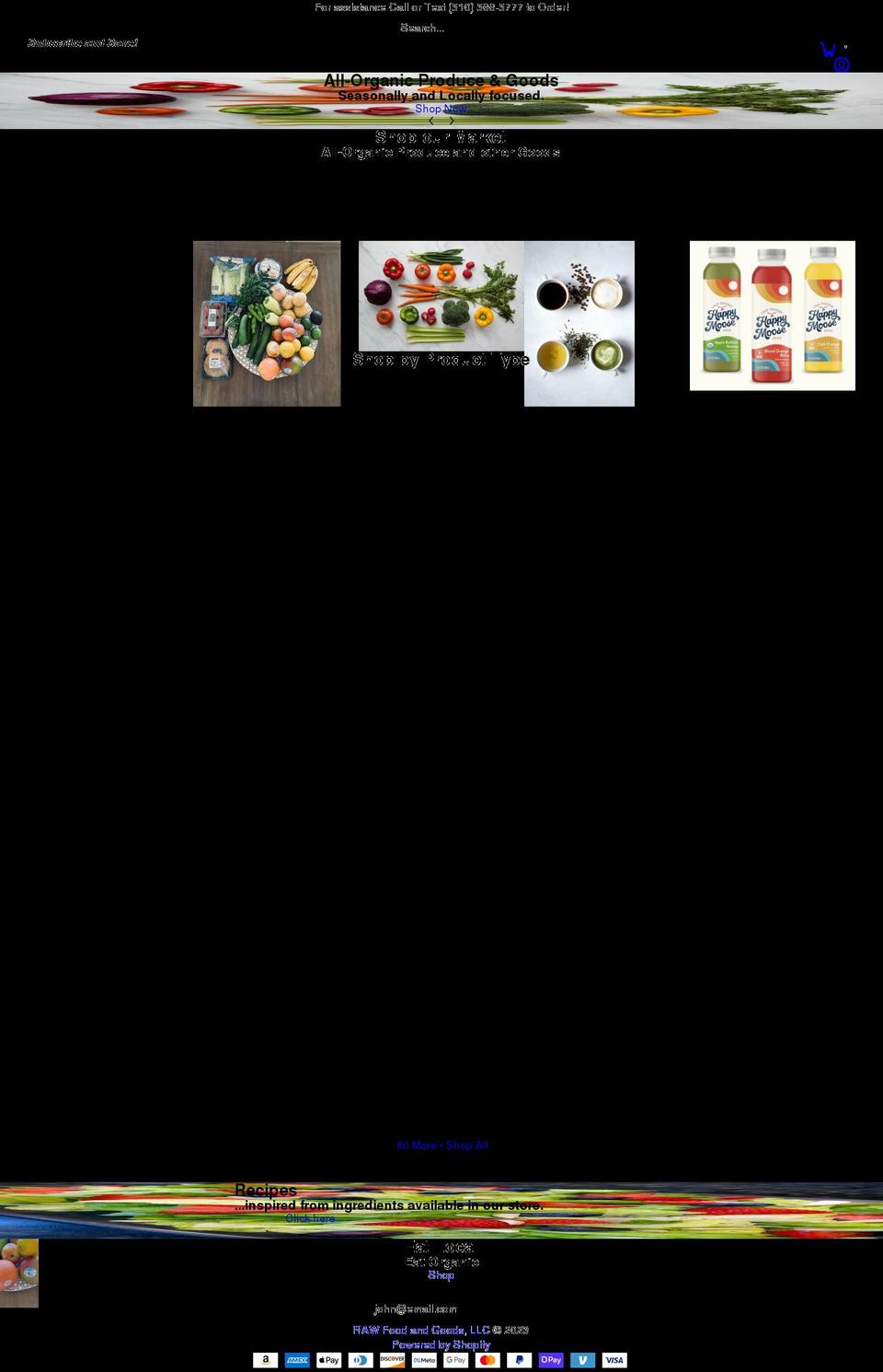 rawfoodandgoods.com shopify website screenshot