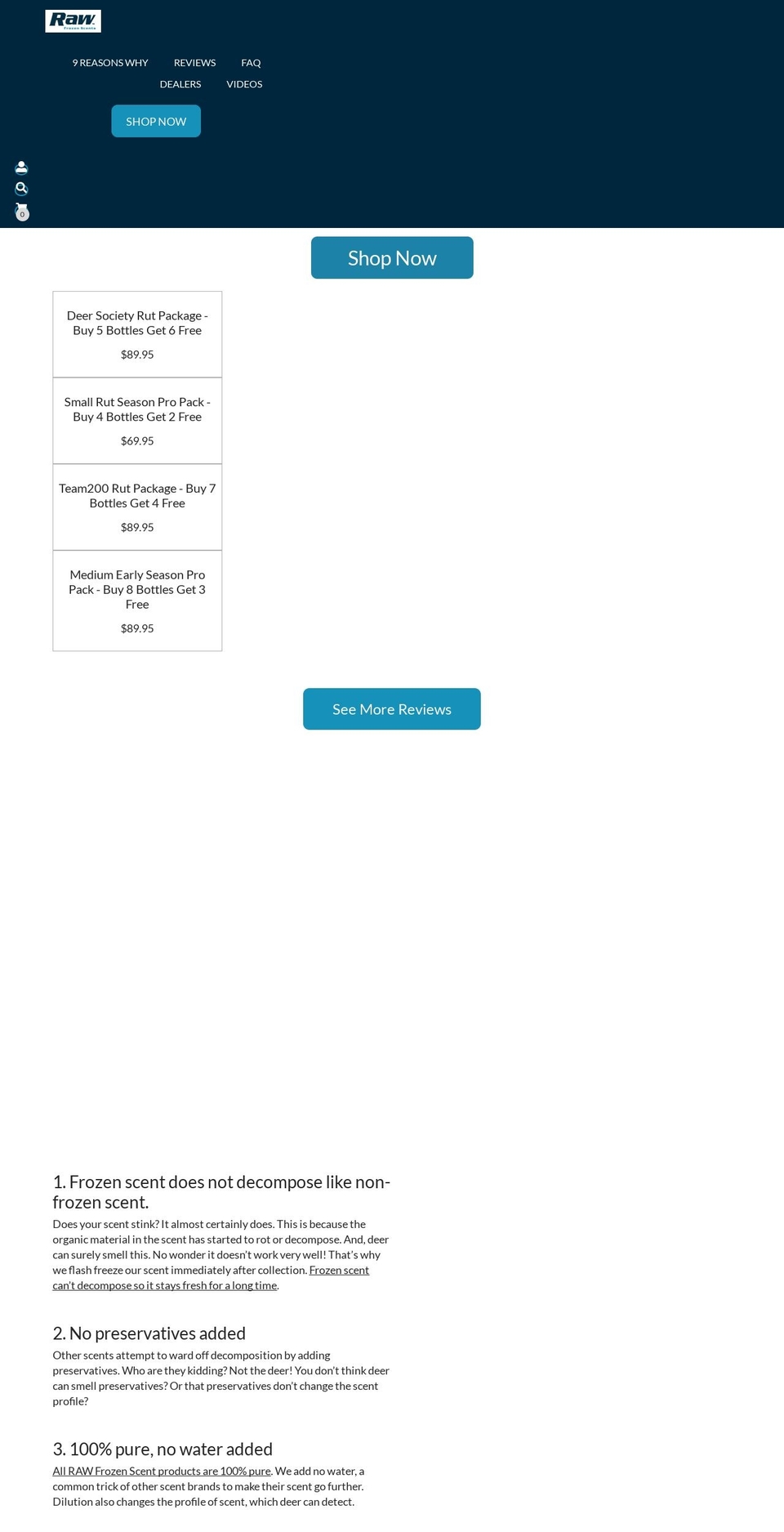 rawfrozenscents.com shopify website screenshot