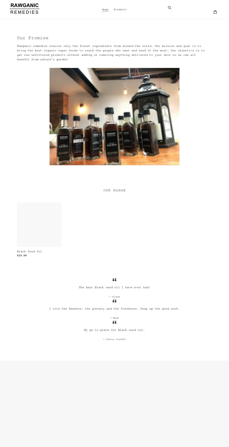 rawganicremedies.co.uk shopify website screenshot