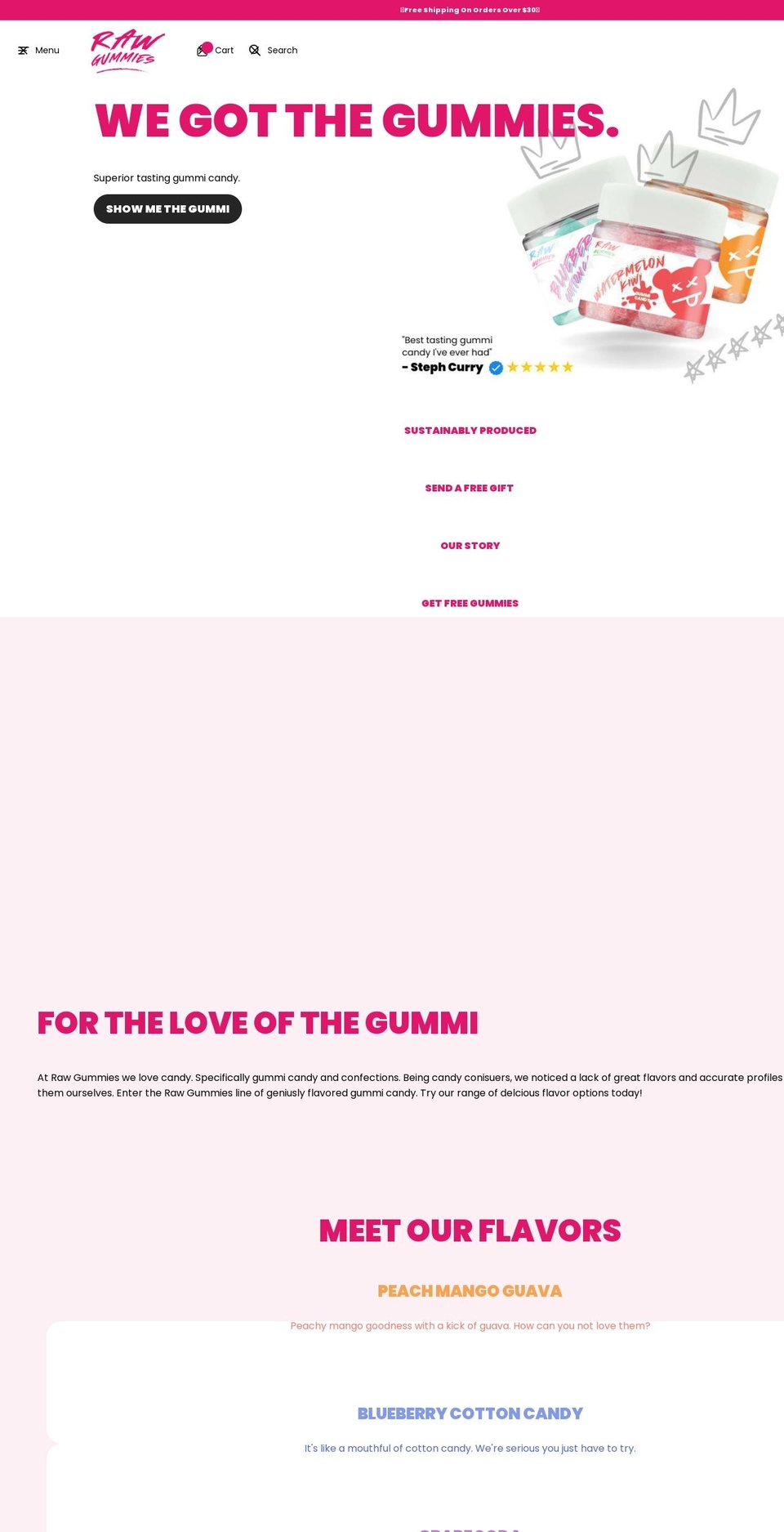 rawgummies.com shopify website screenshot