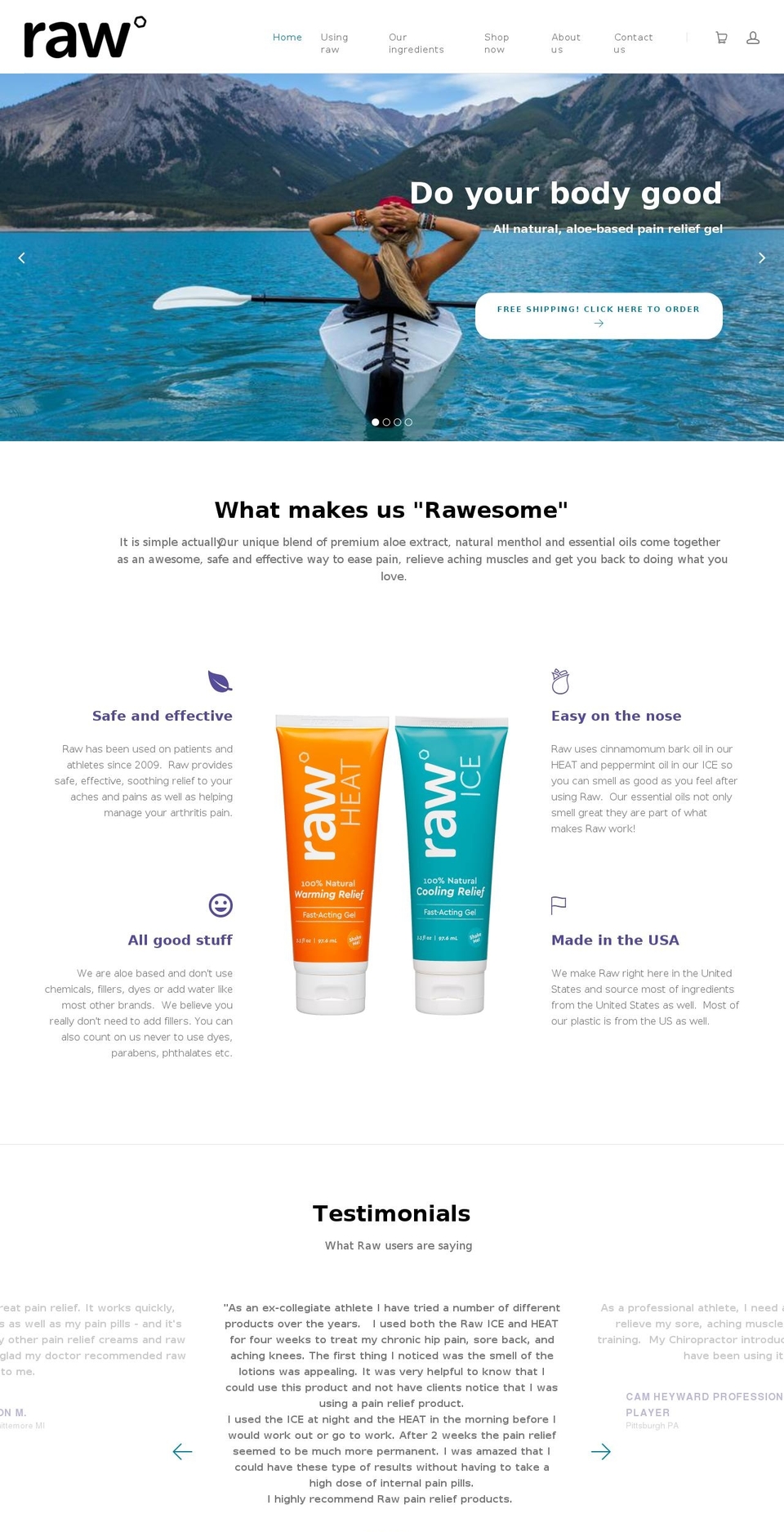 rawhealthproducts.com — Shopify storefront screenshot