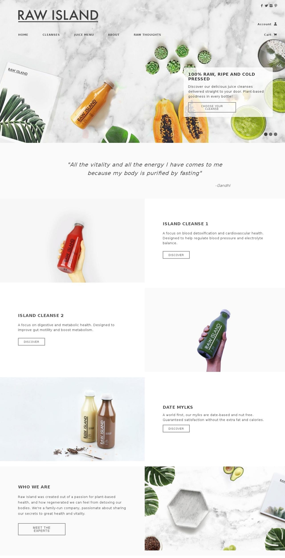 rawislandcleanse.com shopify website screenshot