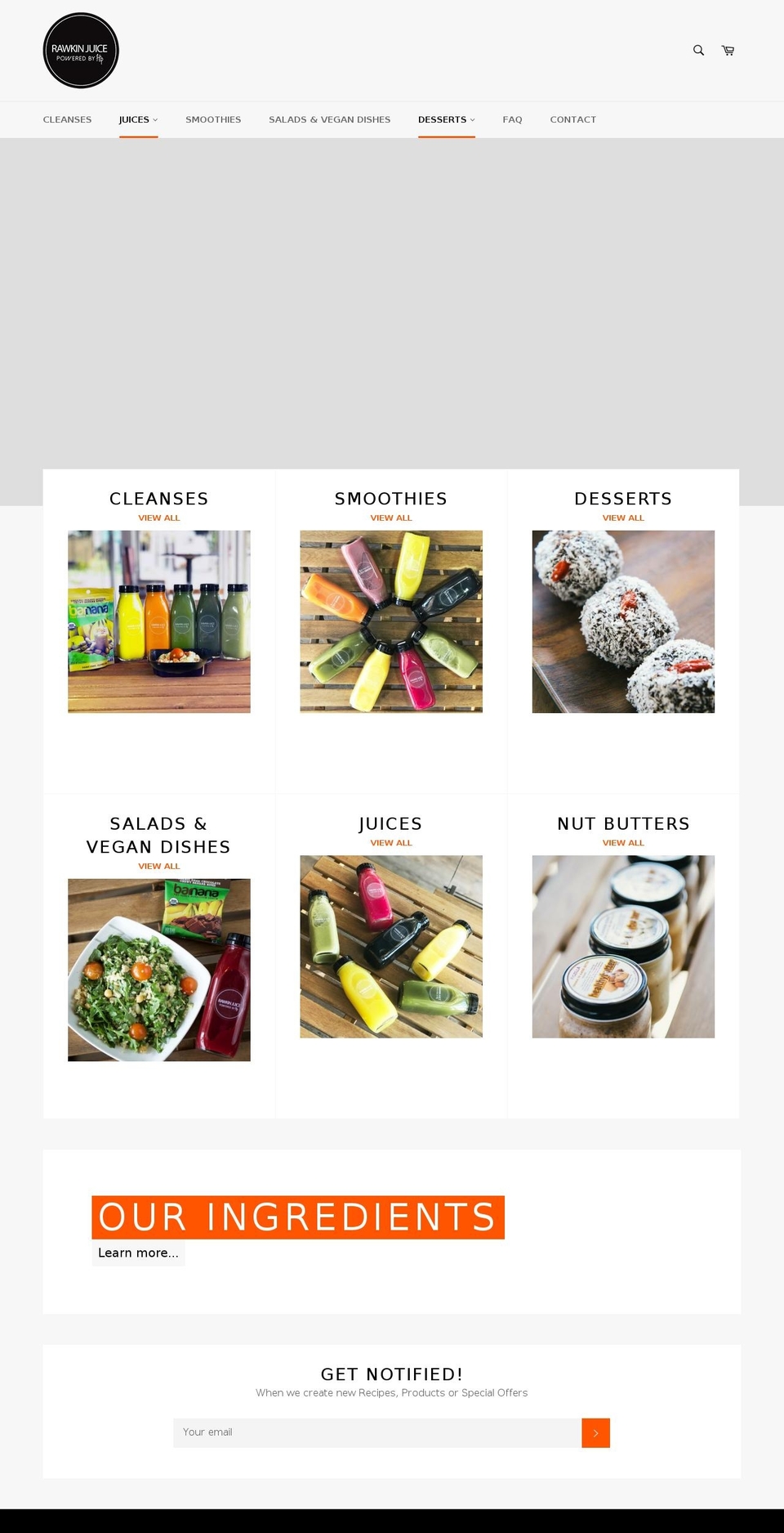 rawkinjuice.com — Shopify storefront screenshot