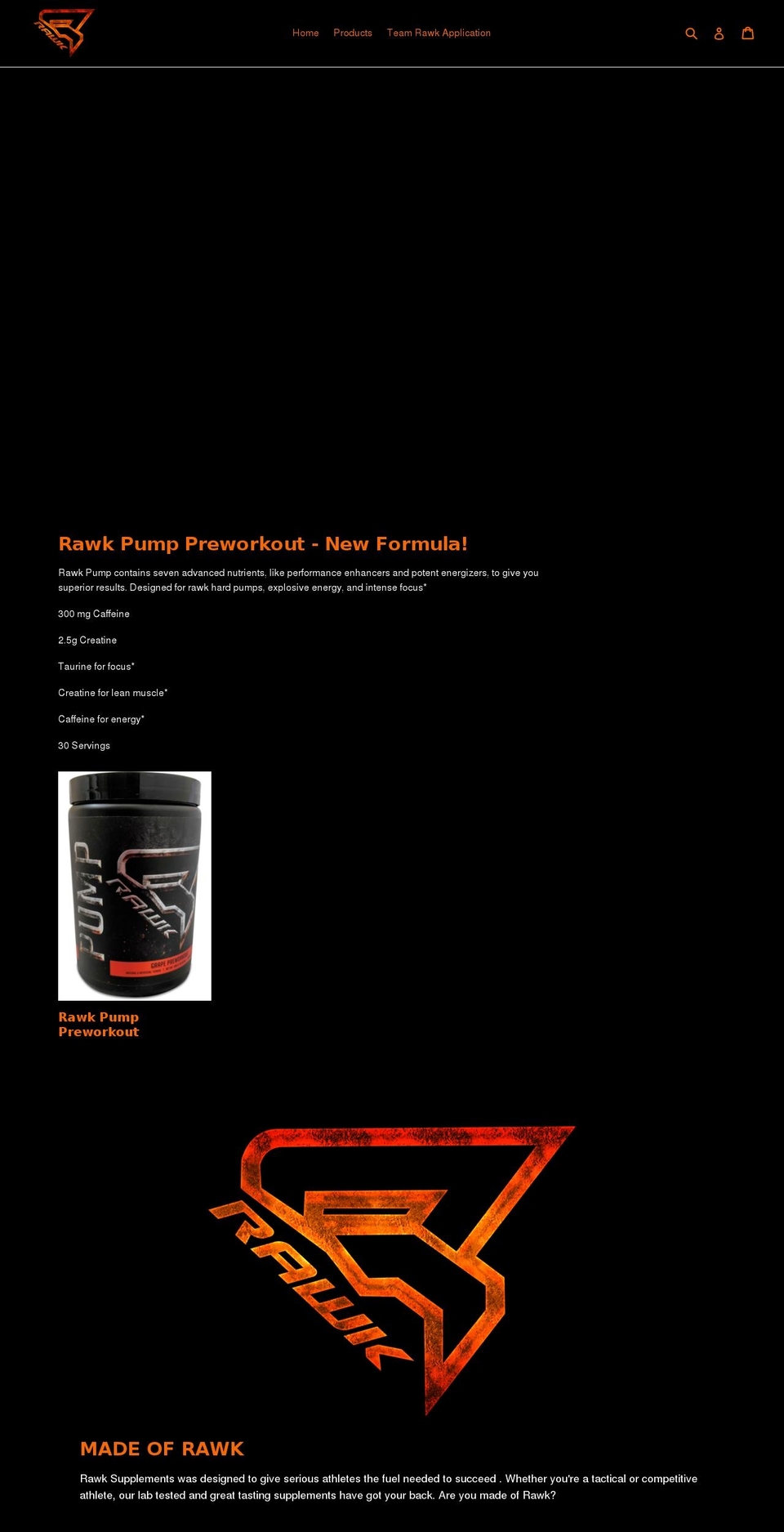 rawksupps.com — Shopify storefront screenshot