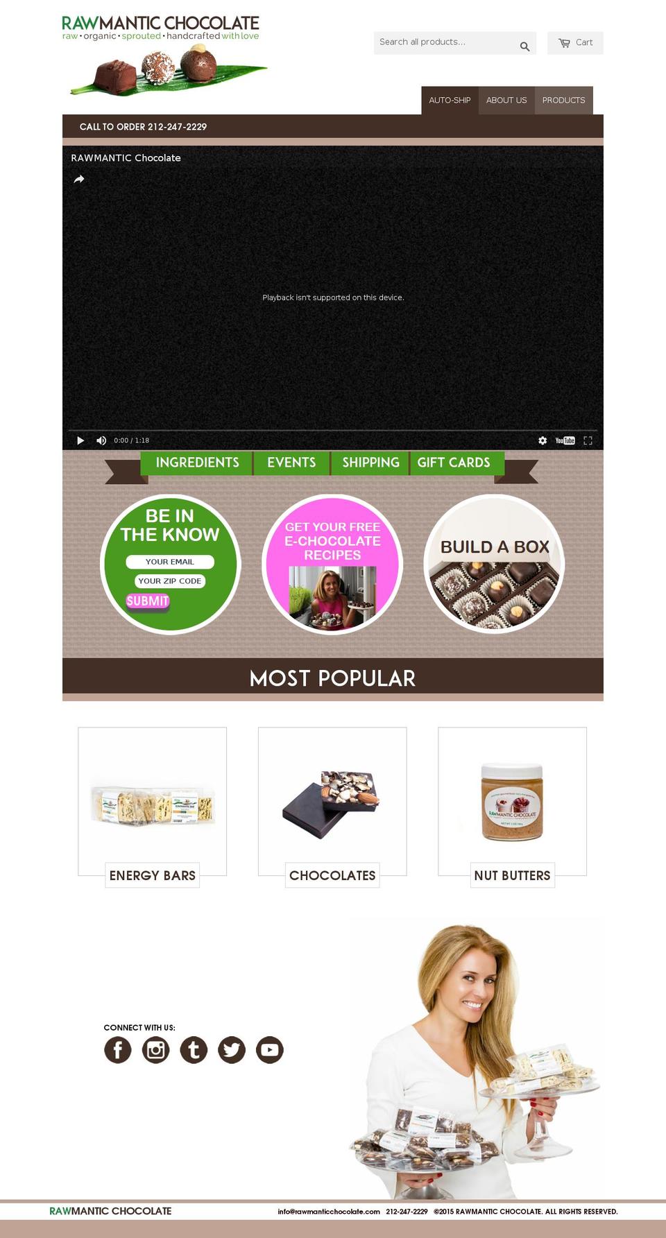 rawmanticchocolate.com shopify website screenshot