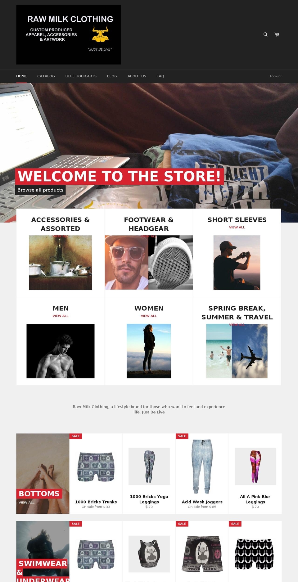 rawmilkclothing.com shopify website screenshot