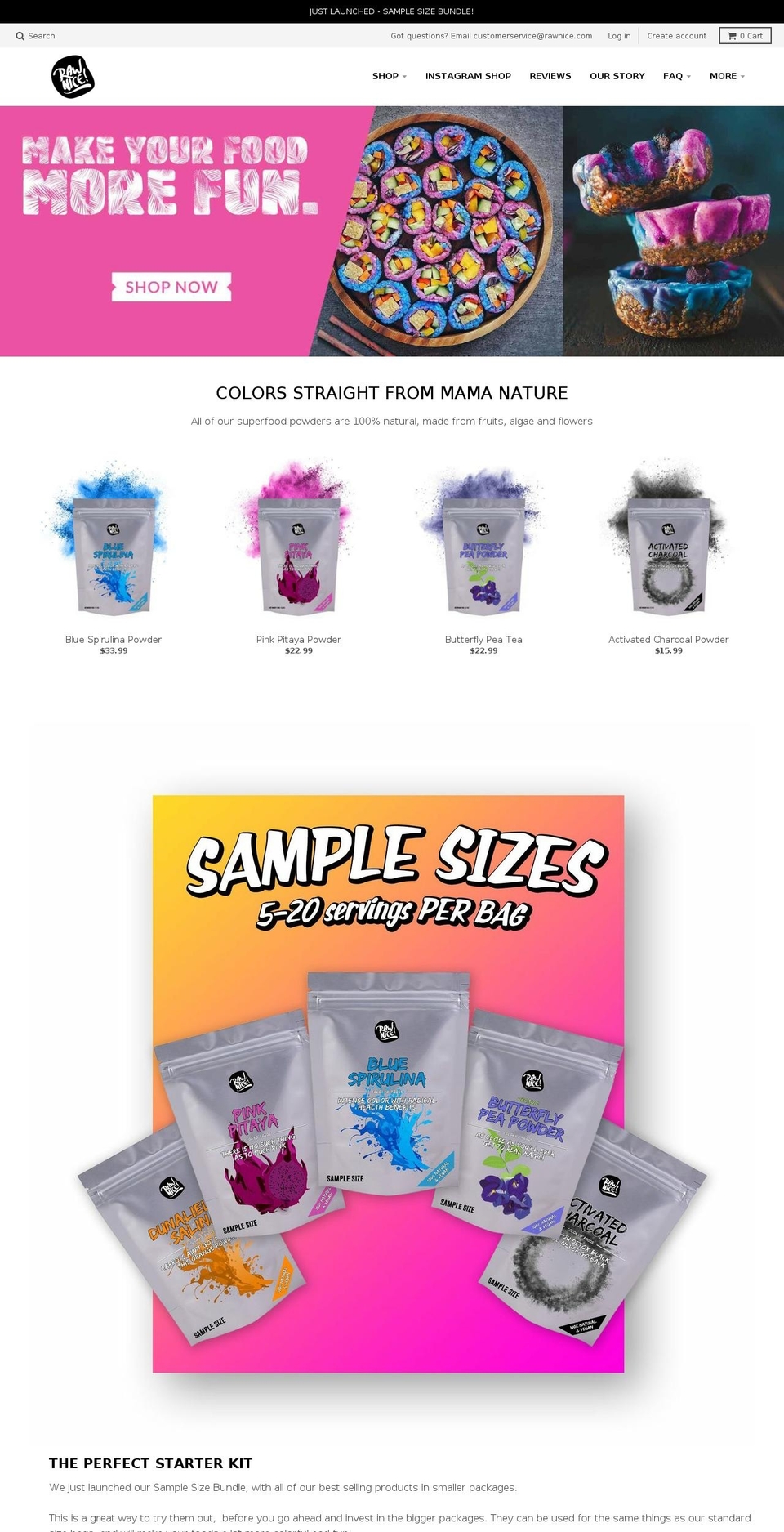 rawnice.com shopify website screenshot