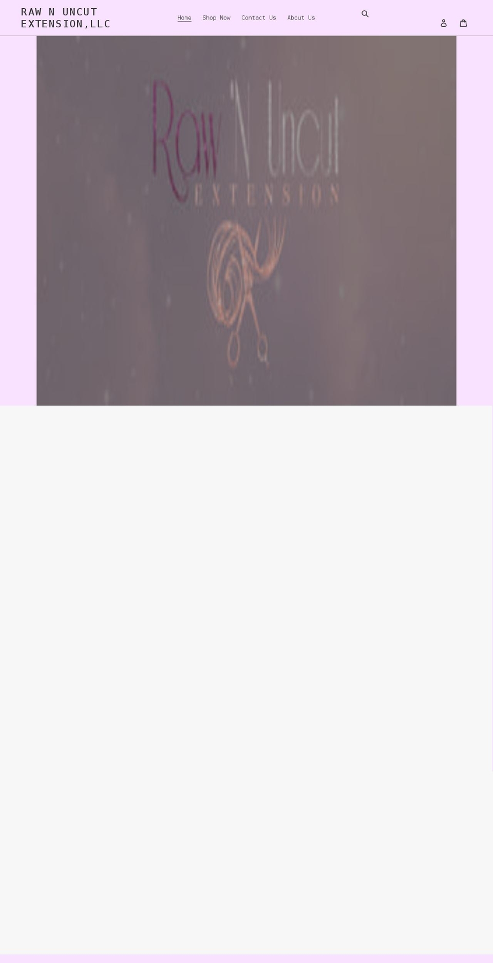 rawnuncutextension.com shopify website screenshot