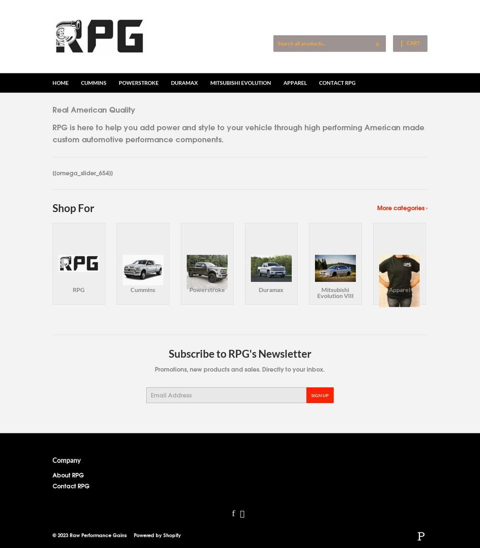 rawperformancegains.com shopify website screenshot