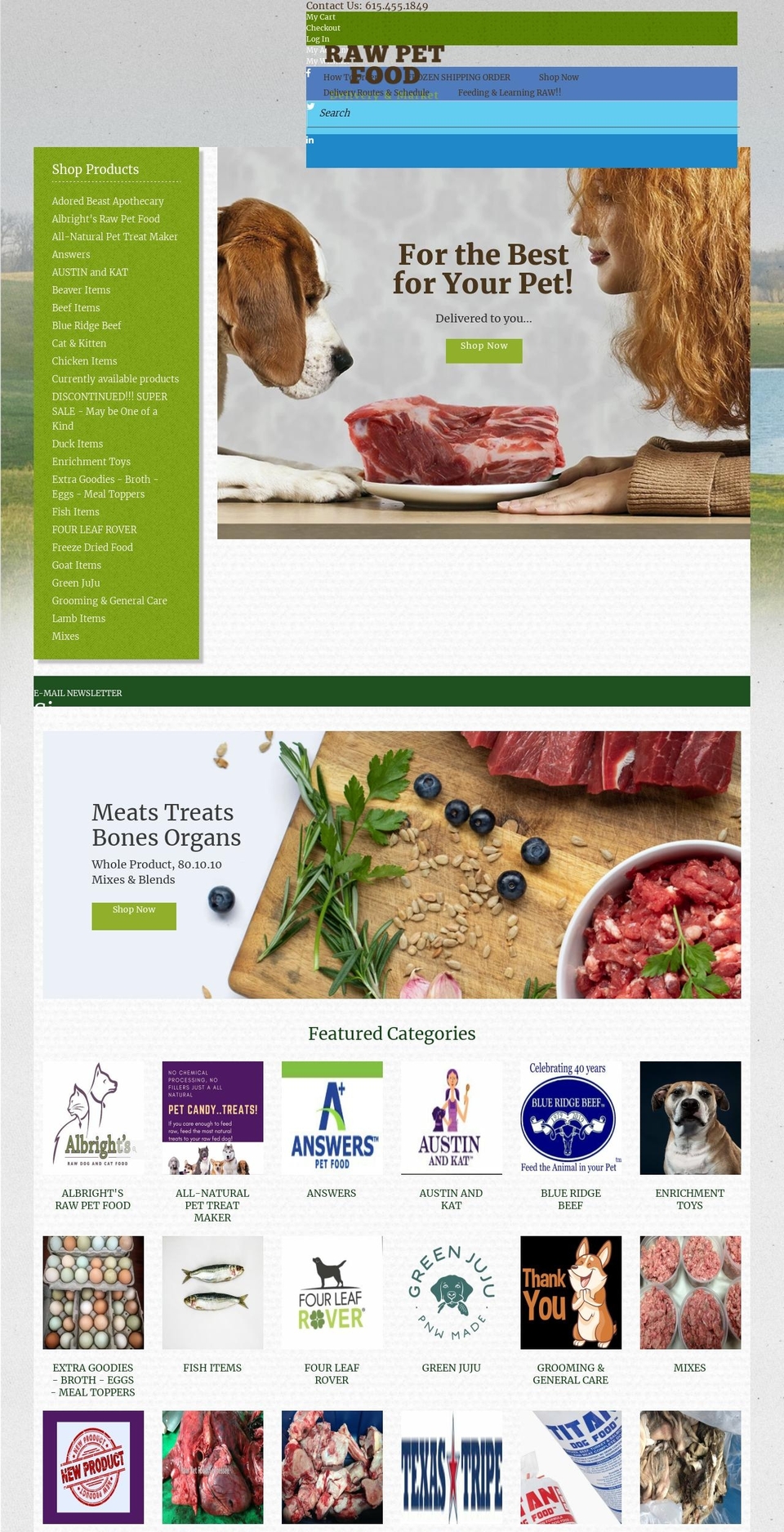 rawpetfooddeliverymarket.com shopify website screenshot