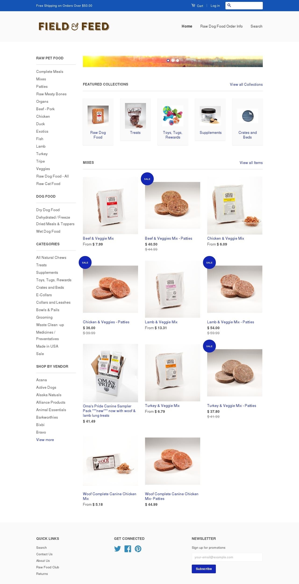 rawpetfoodnh.com shopify website screenshot