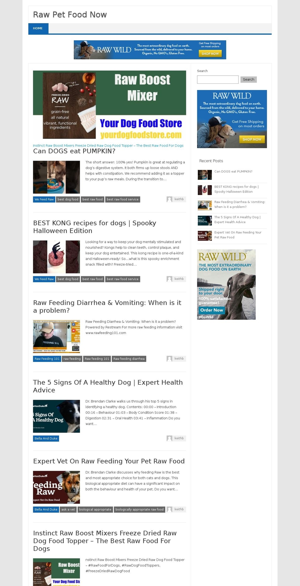 rawpetfoodnow.com — Shopify storefront screenshot