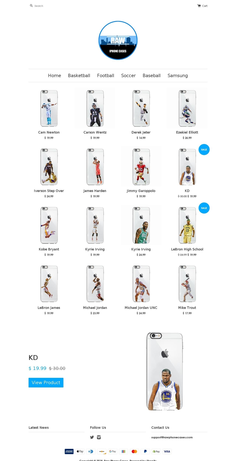 rawphonecases.com — Shopify storefront screenshot