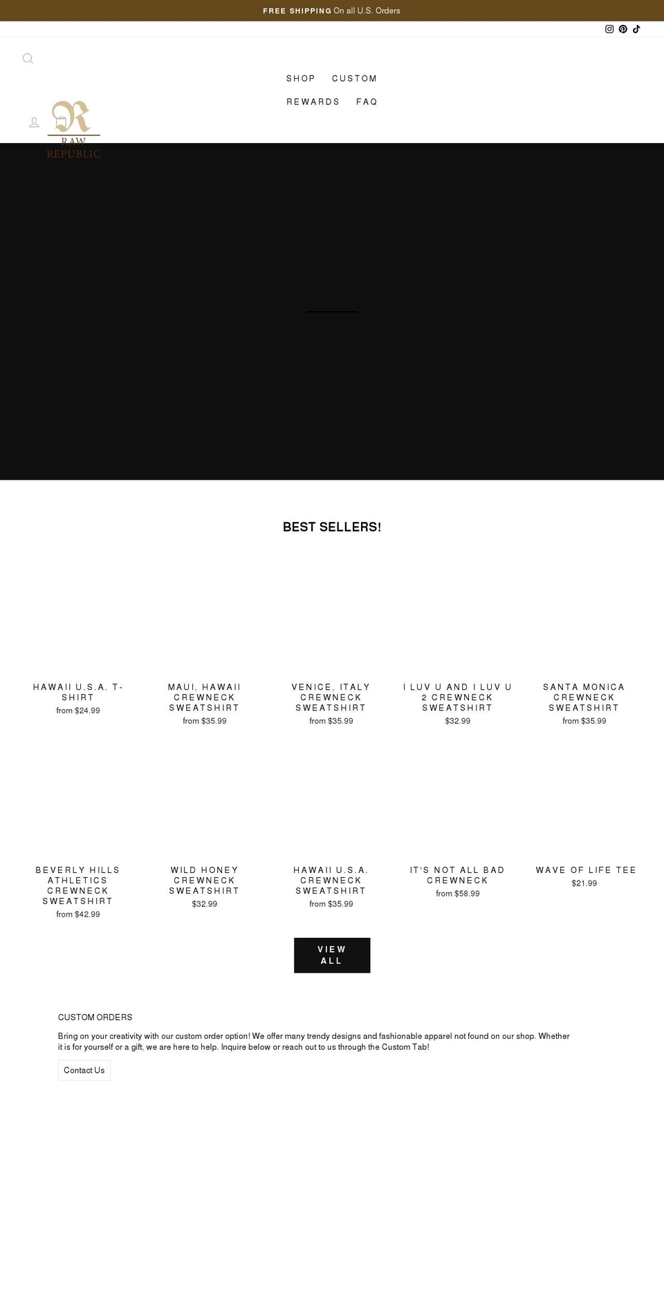 rawrepublicco.com shopify website screenshot