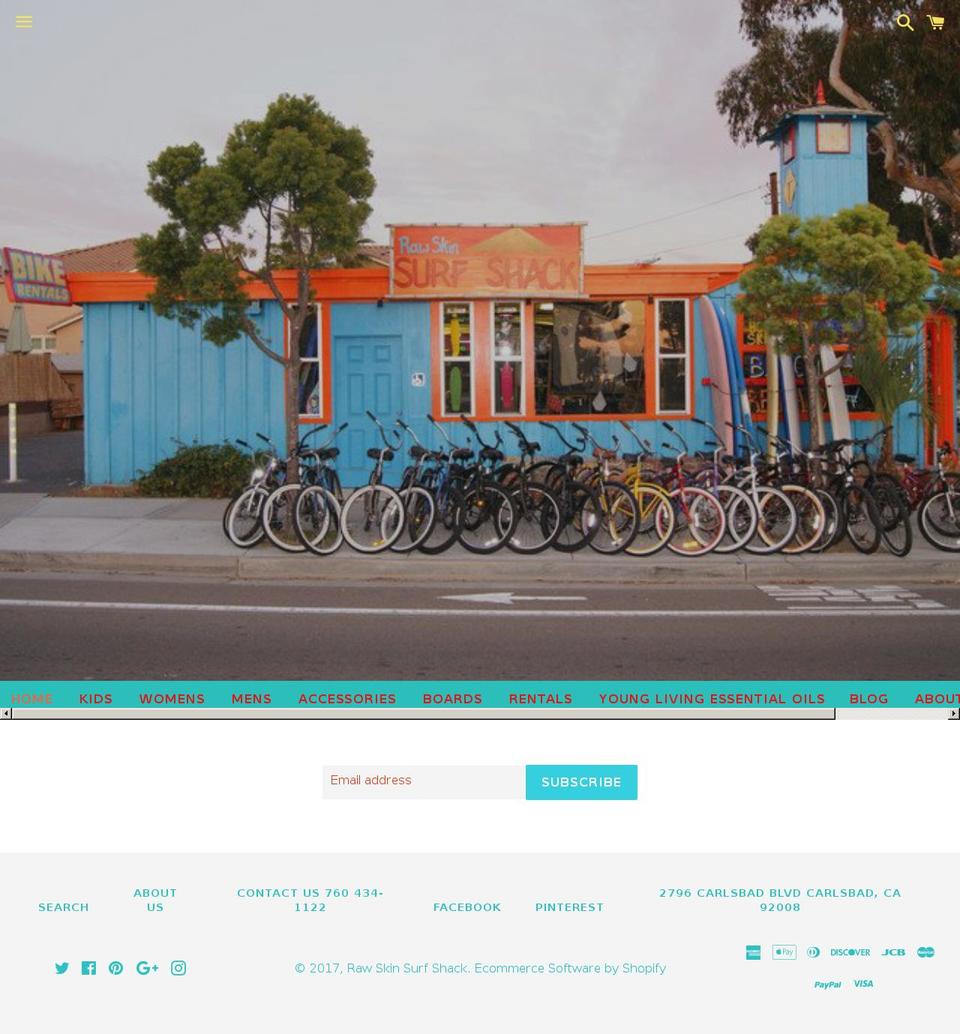 rawskin.com shopify website screenshot