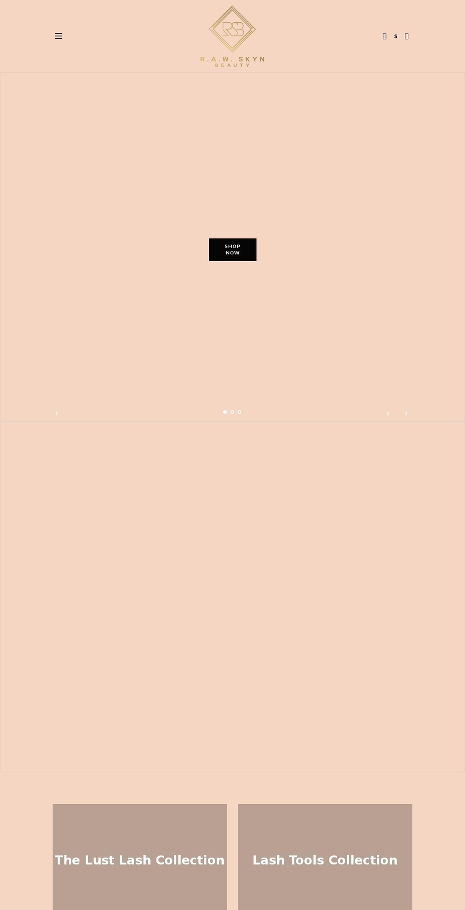 rawskynbeauty.com shopify website screenshot