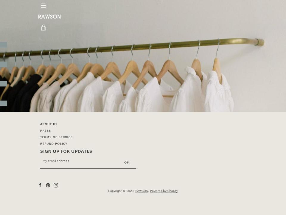 rawsonstudio.com shopify website screenshot