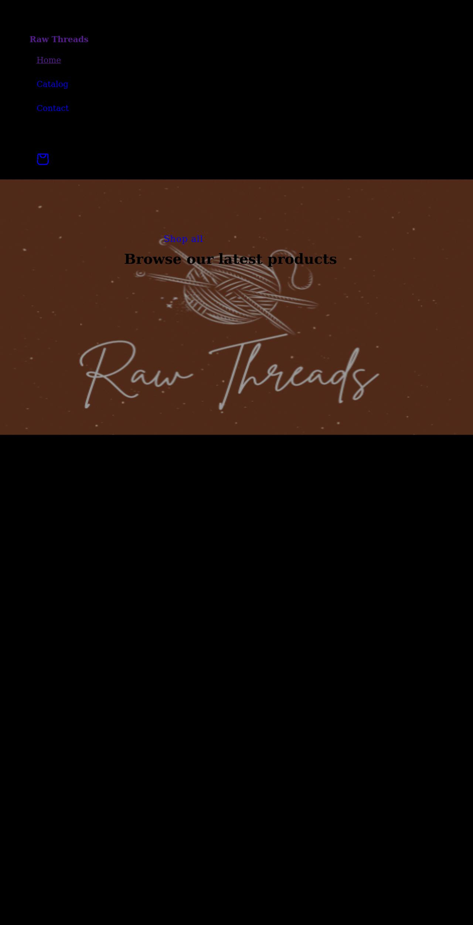rawthreads.net shopify website screenshot