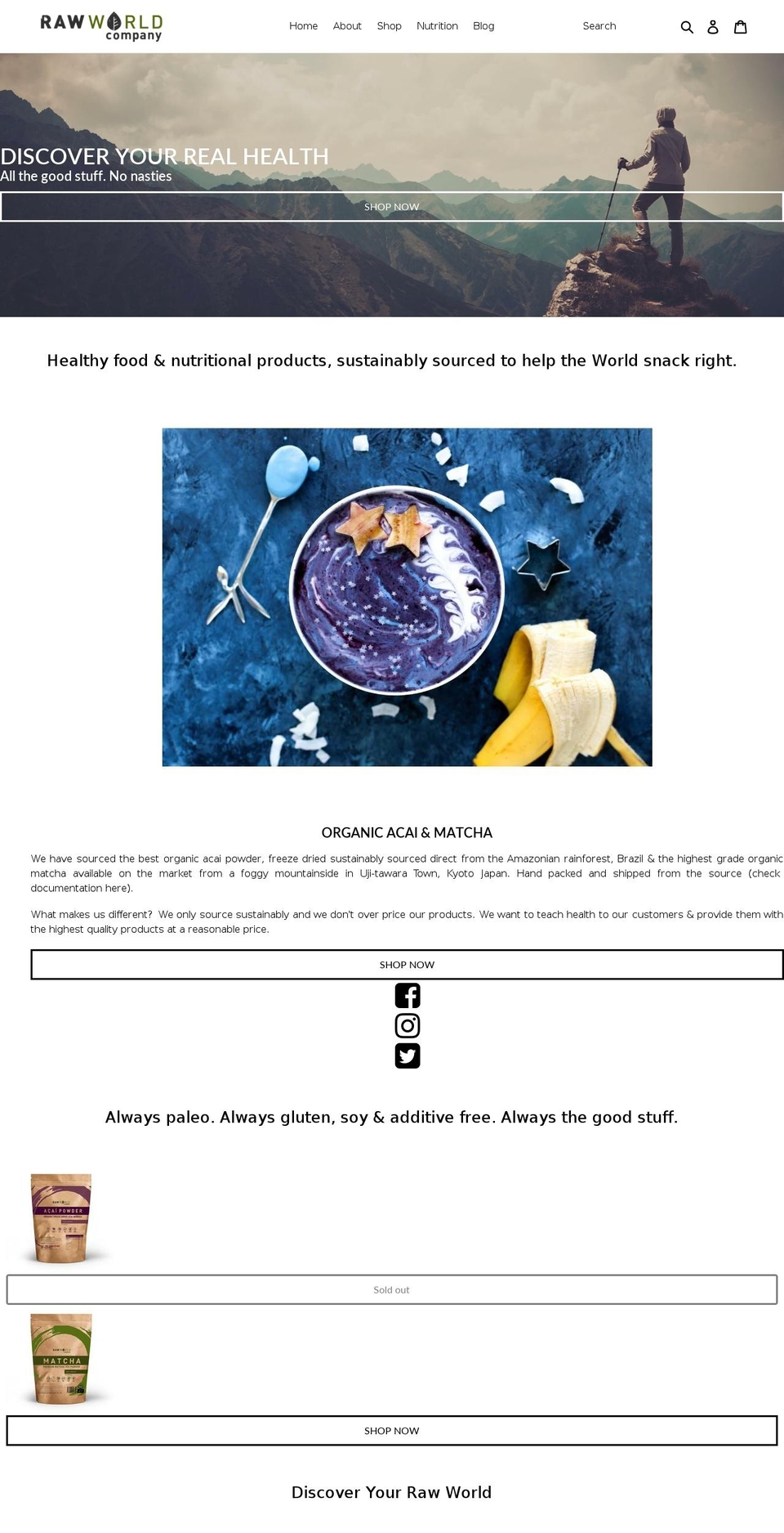 rawworldcompany.com — Shopify storefront screenshot