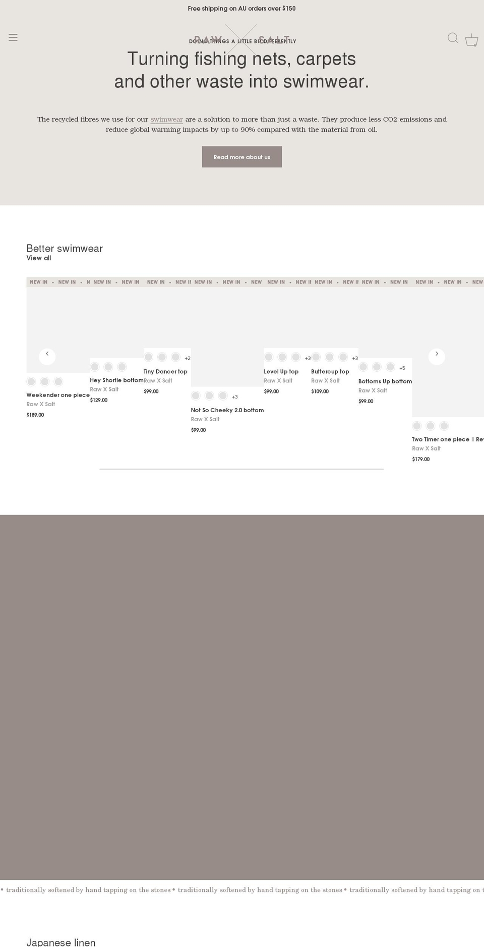 rawxsalt.com shopify website screenshot