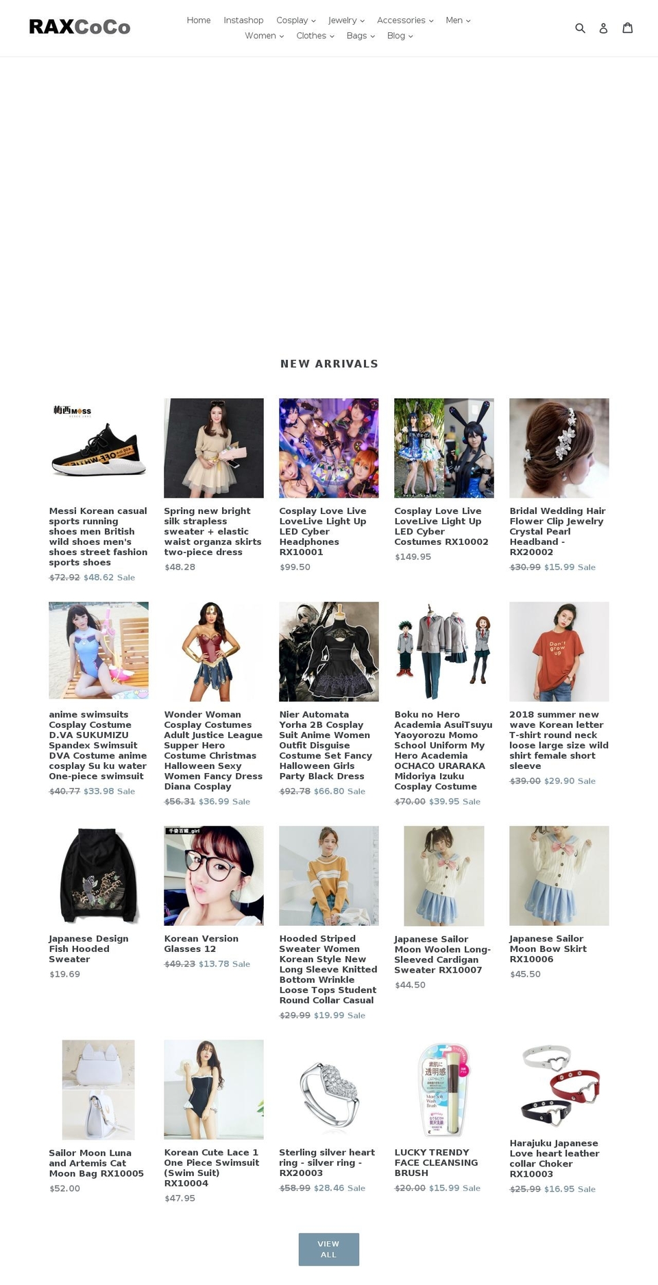 raxcoco.com — Shopify storefront screenshot