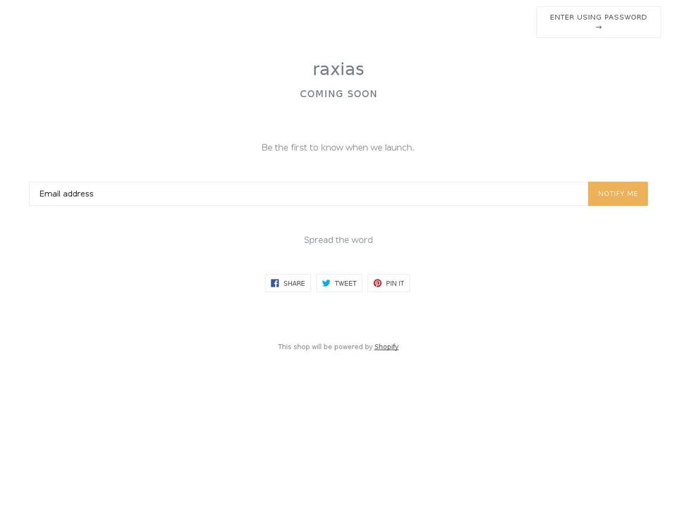 raxias.com — Shopify storefront screenshot