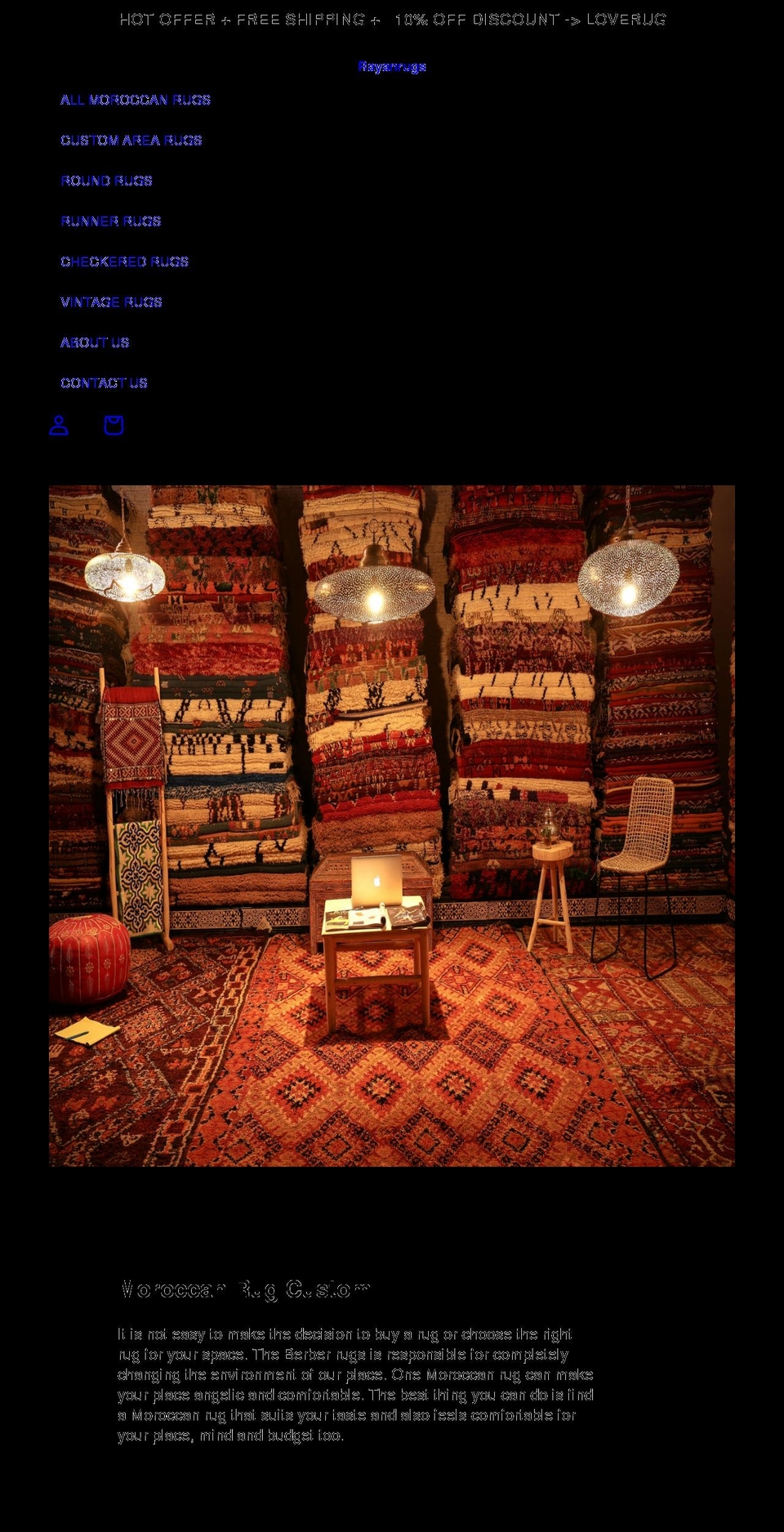 rayanrugs.com shopify website screenshot