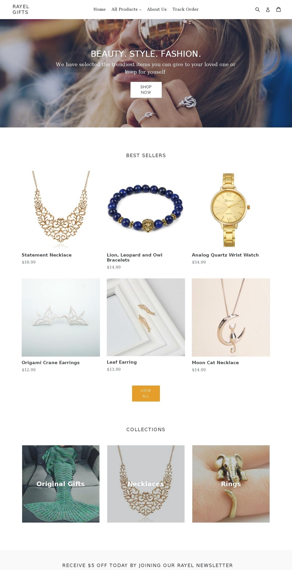 rayelgifts.com shopify website screenshot